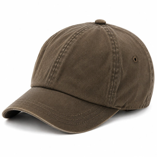 Cappellino da baseball taglia unica in cotone marrone - visiera curva stile casual