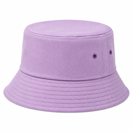 Cappello pescatore taglia unica in tessuto lilla a spina di pesce - stile casual